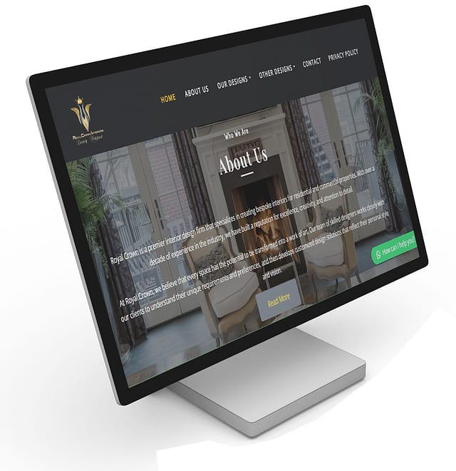 ROYAL CROWN INTERIORS PREMIUM WEBSITE DEVELOPMENT